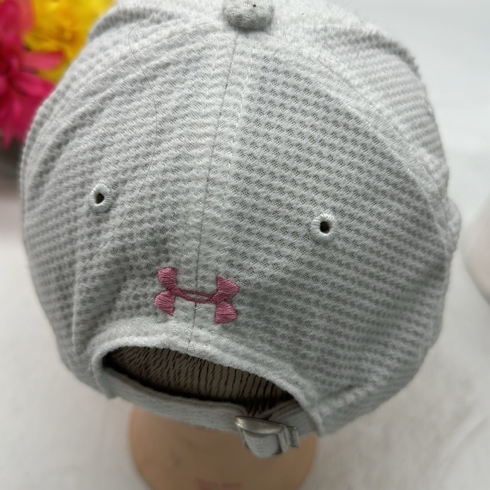 Under Armour Pink White Adjustable Logo Baseball Hat HT5230F - Picture 4 of 6